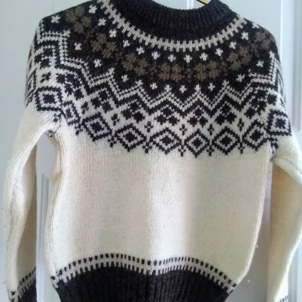 Woolrich white brown vintage sweater
